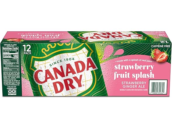 12PK Canada Dry Fruit Splash Strawberry Ginger