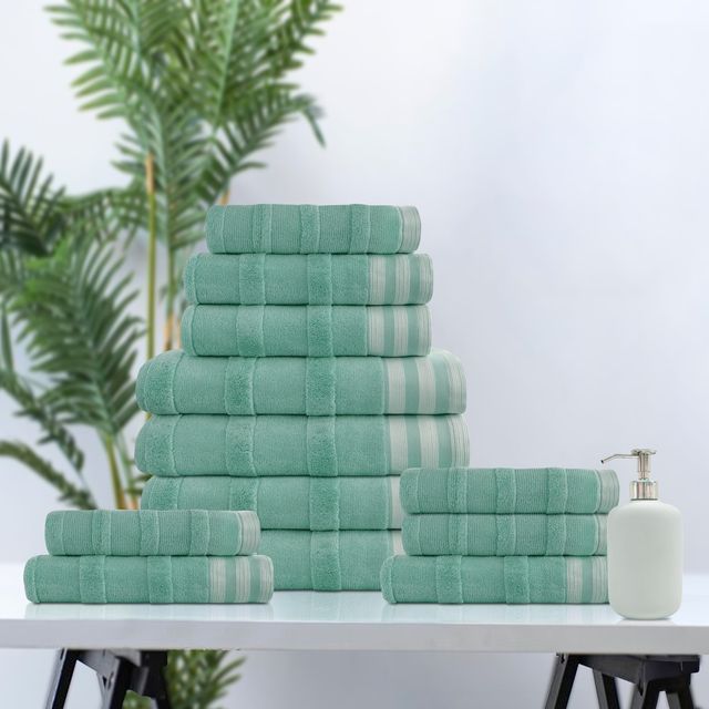 12-Piece Jacquard Stripe Kyoto Towel Set - Gallery 16