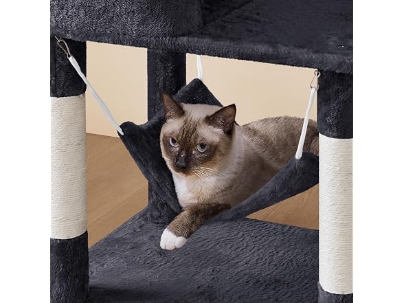 Yaheetech 64.5in Cat Tree for Large Cats, Black