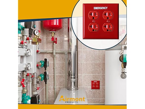 Emergency Red Outlet Covers 2-Gang