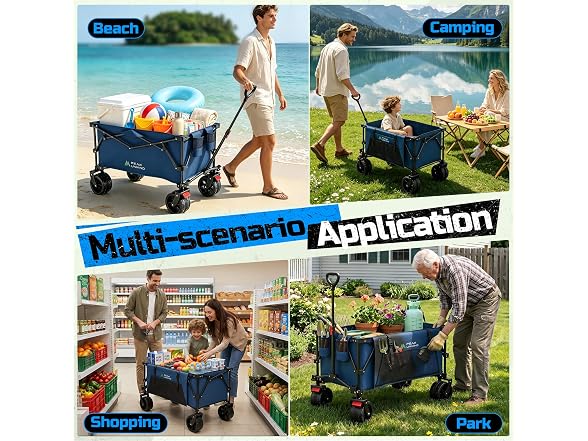 PEAKUNWIND 400L Folding Wagon 580lbs