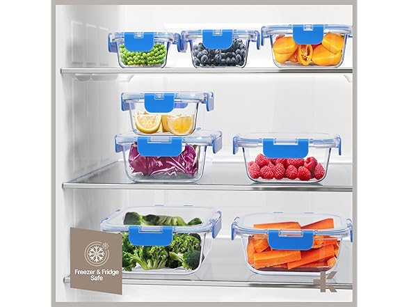 Bakken Borosilicate Glass Food Storage Containers with Lids 24 Pieces