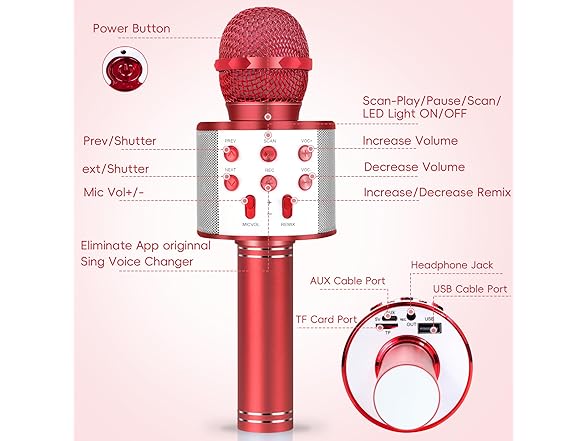 KIDWILL Wireless Karaoke Microphone