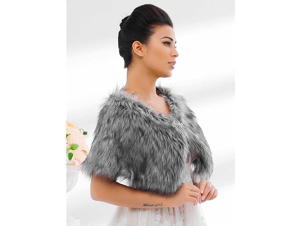 Zoestar Women (Free Size) Faux Fur Wedding Cape