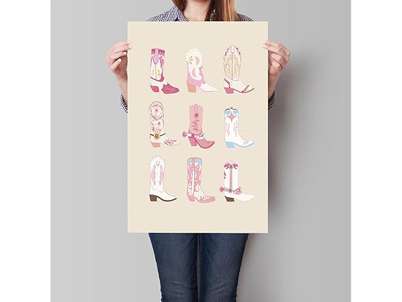 mifyuibytr Preppy Cowgirl Boots Print