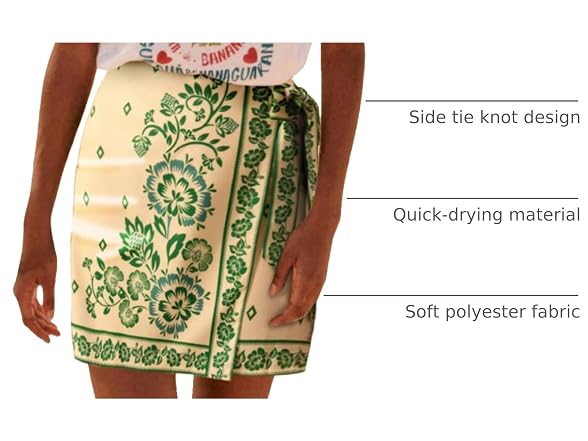 Talakeno Sage Green Floral Wrap Skirt