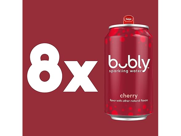 8PK bubly Sparkling Water, Cherry, Zero Sugar