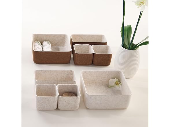 47th & Main 4-Piece Felt Organizer Set, Oat