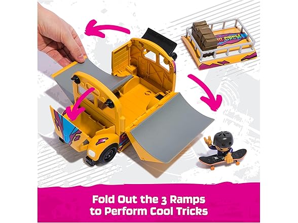 TECH DECK Sk8 Crew 2-in-1 Transforming Ultra Sk8 Bus