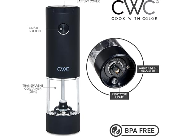 Electric Salt And Pepper Grinder Set