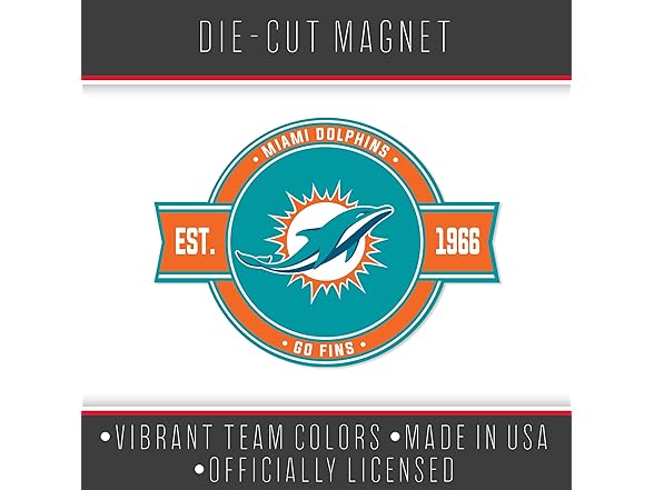 Miami Dolphins Badge Magnet