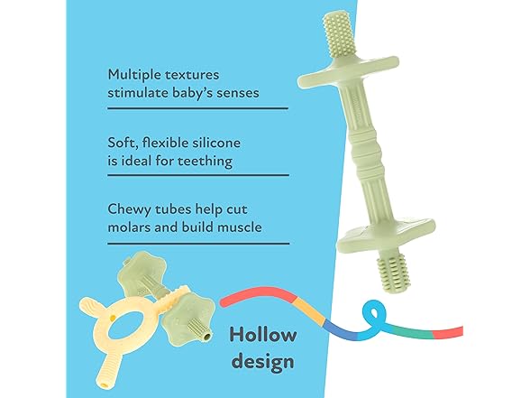 Nuby Hollow Tube Silicone Teething Toy 2Pk