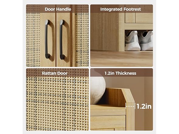 Mericonia Rattan Shoe Cabinet Storage