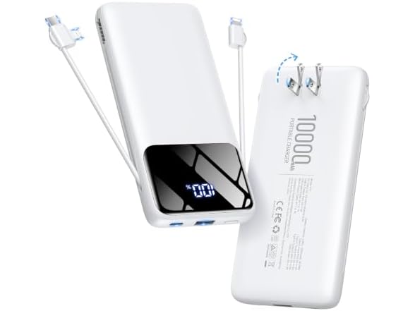 Zmmyuluo 10000mAh Power Bank w/Cables