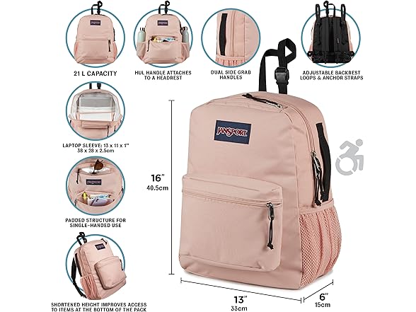 JanSport Central Adaptive Backpack, Red/Multi Hippie Days