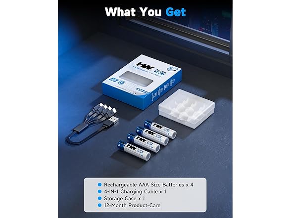 USB Rechargeable AAA Batteries