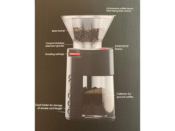 Bodum Bistro Standard Conical Burr Electric Coffee Grinder