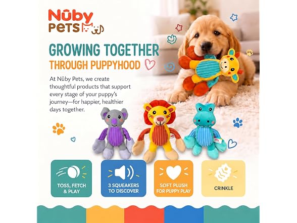 Nuby Nuby Pull & Tug Dog Toy Interactive