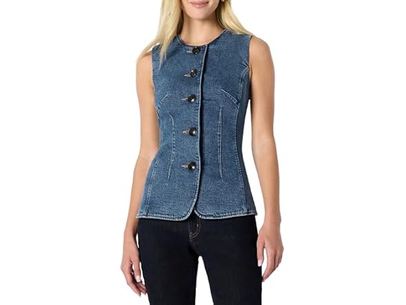 Amazon Essentials Womens RegularFit ButtonDown Denim Vest