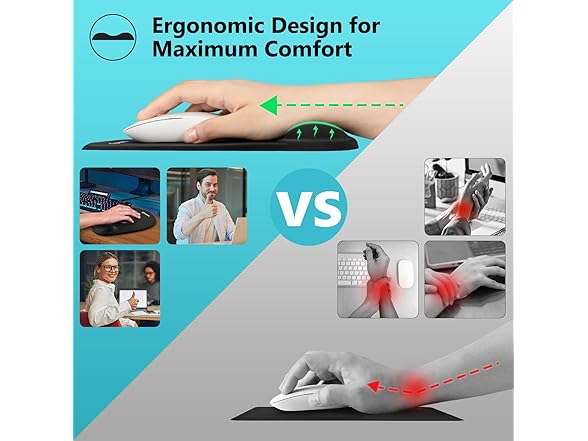 Soqool Mouse Pad, 2 Pack Ergonomic Mouse