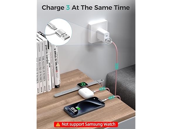 3-in-2 USB C Cable Apple Watch/iPhone Pk