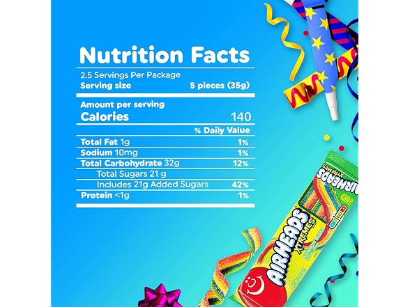 Airheads Xtremes Belts Sour Candy Rainbow Berry