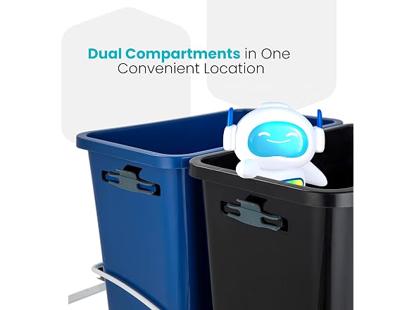 Home Zone Living 15 Gallon Pull Out Dual Kitchen Trash Can