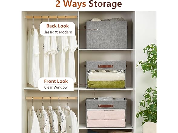Roobyl Storage Baskets with Clear Window