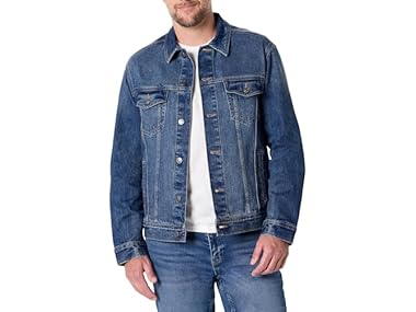 $9.99, Was $42.90, 76% Off! Amazon Essentials Mens Low Stretch Denim Jacket dealfomo