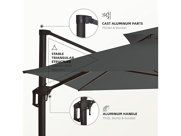 wikiwiki 10x13FT 2 Tiers Rectangular Cantilever Patio Umbrella