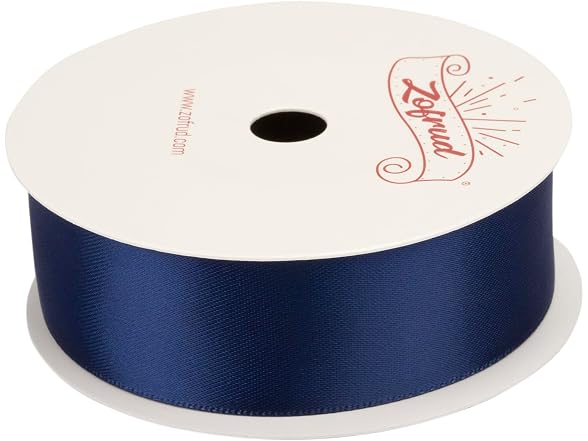 Navy Satin Ribbon 1 Inch Wide x 10 Yds -