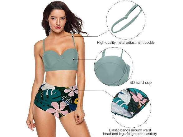 Angerella Girls (L) Swimsuits Retro Halter Bikini