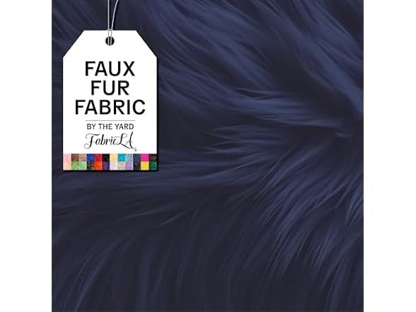 FabricLA Faux Fur Fabric by The Yard, Navy