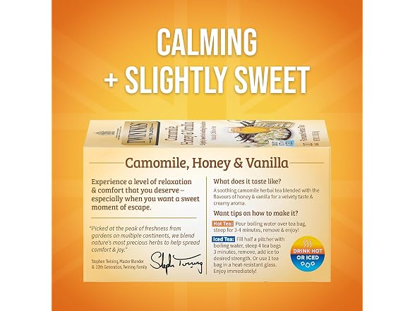 Twinings Camomile Honey Vanilla 6 Boxes 120 Bags