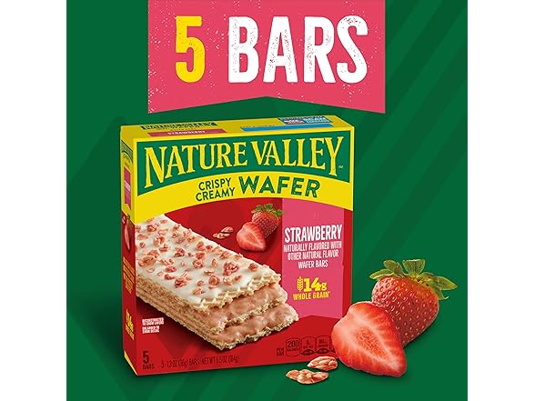 5CT Nature Valley Crispy Creamy Wafer Bars, Strawberry