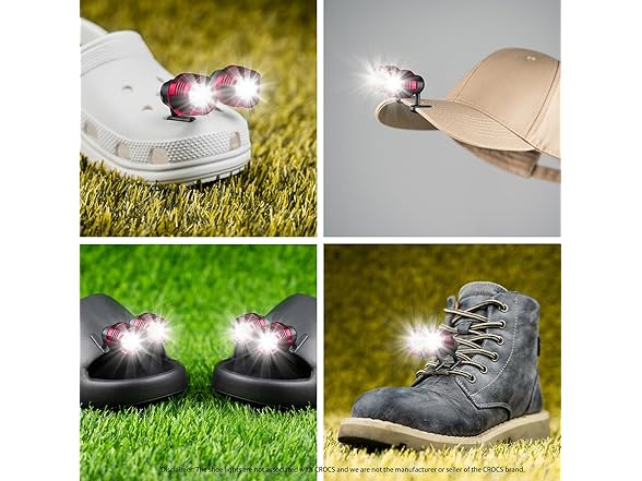 4 Pcs Rechargeable Headlights for Crocs