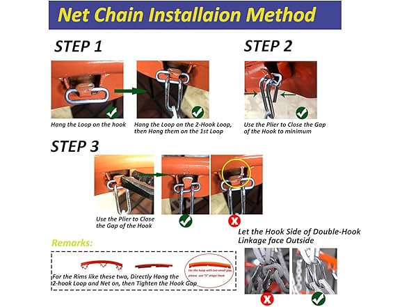 URMLOVP Heavy Duty Basketball Chain Net
