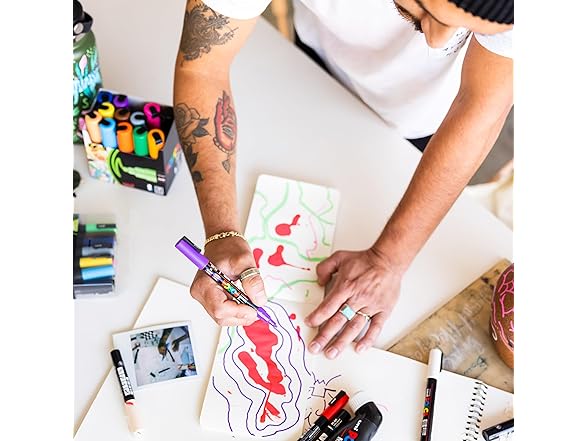 uni POSCA PC-1MR Water-Based Paint Markers, Extra Fine Tip 