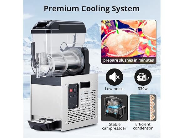 500W Commercial Slushie Machine Single Tank 12L