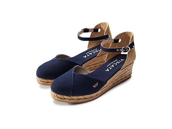 VISCATA Pubol Espadrille Wedges Navy