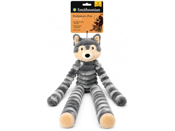 Smithsonian Long Animals Dog Toy – Stuffing-Free Wolf