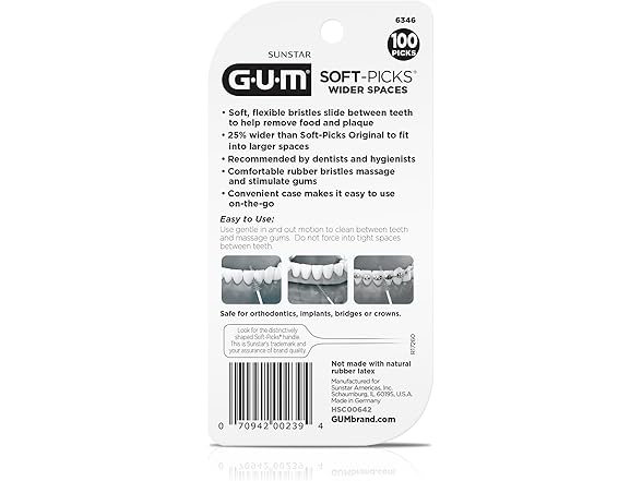 GUM Soft-Picks Wide Space 100 Count (Pack of 3)