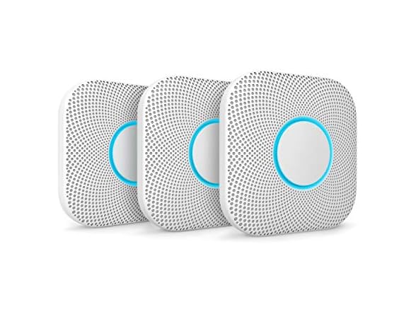 Google S3006WBUS Nest Protect, S3000BWES, 2nd Gen, Battery, 3-Pack Alarm-Smoke Carbon Monoxide Detector, 3, White (Open Box)