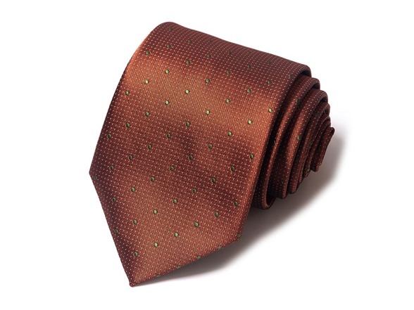 Formal Men’s Necktie - Autumn Bronze Pin Dot