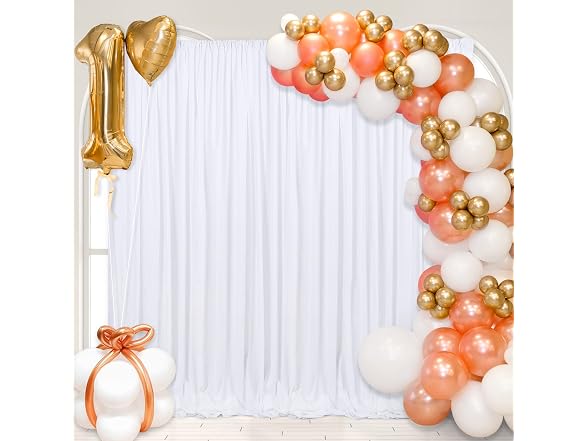 B-COOL White Backdrop Curtains 5ft x 8ft 2pk - Gallery 6