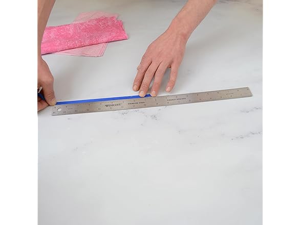 Westcott 18-Inch Stainless Steel Zero-Center Ruler