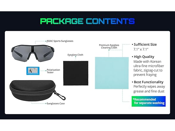 JSSAC Polarized Sports Sunglasses