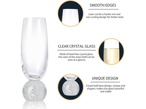 YLNNLC Crystal Lead-Free Champagne Flute