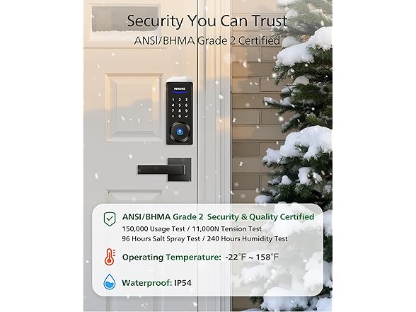 Philips DDL210X Fingerprint Keyless Entry Door Lock Satin