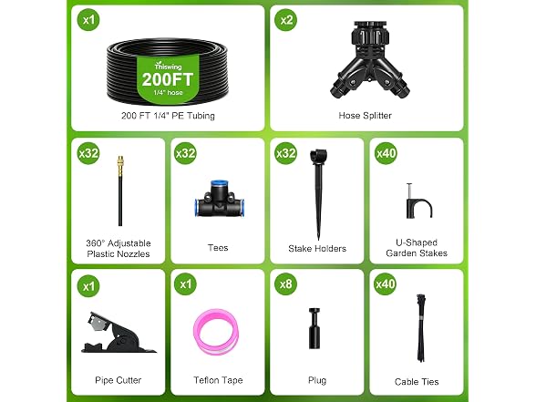 Thiswing 200FT Irrigation System Kit
